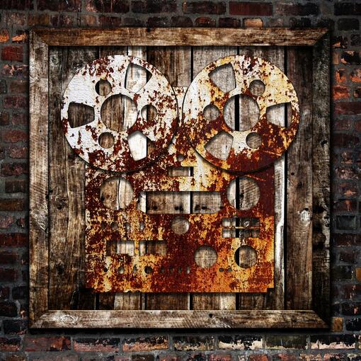 Boombox - wood & steel 3d mixed-media