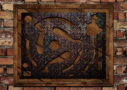 Turntable - wood & steel 3d mixed-media